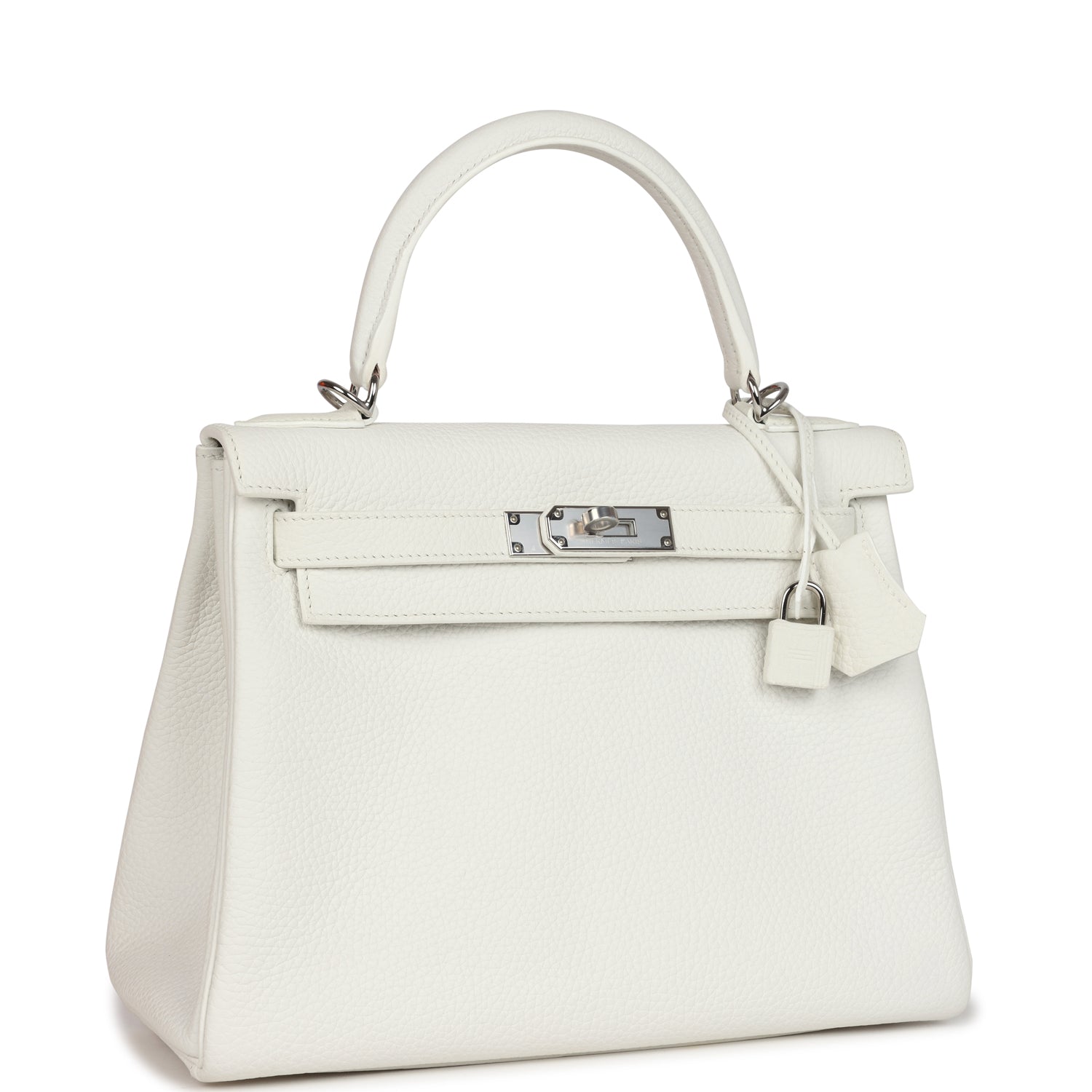 Kelly Retourne 28 White Clemence Palladium Hardware
