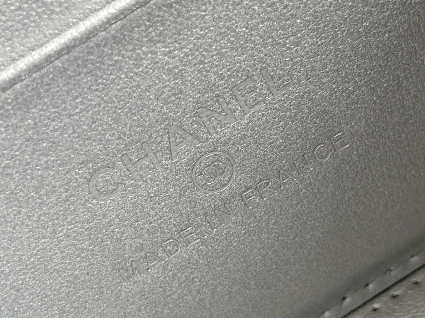 Small Vanity Case in Metallic Silver Grained Calfskin with Silver-Tone Hardware - Mocuir