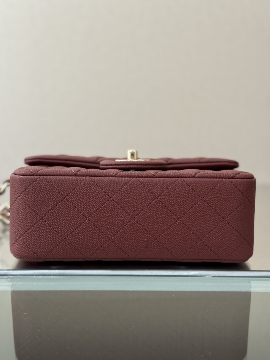 Mini Classic Flap Handbag（Wine Red） - Mocuir