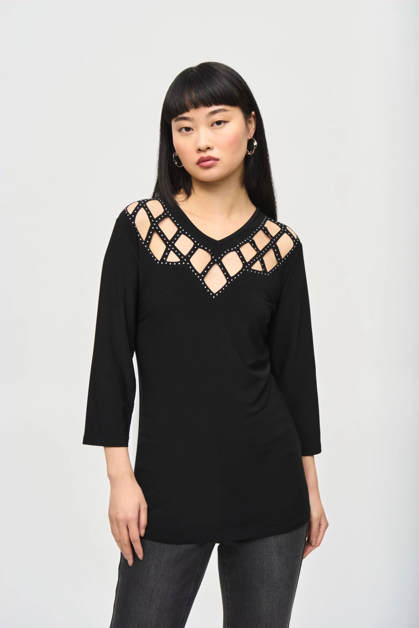 Dot Key Silky Knit Top‌