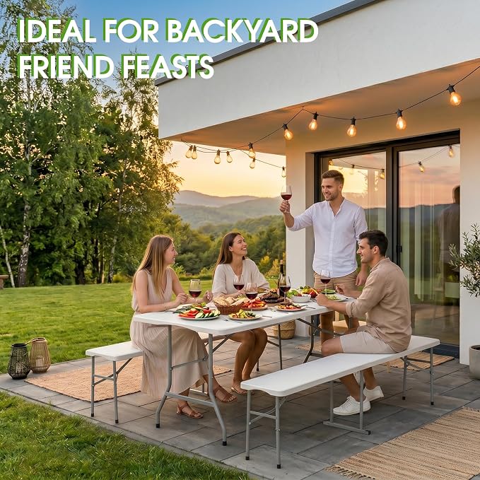 Folding Table Picnic Table Set
