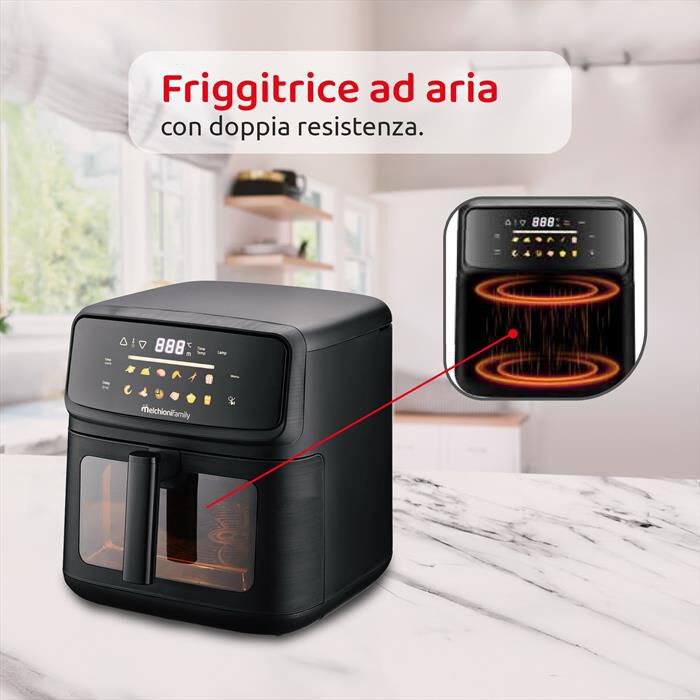 MELCHIONI FAMILY - Friggitrice ad Aria 10L MARTINA-Nero / Plastica