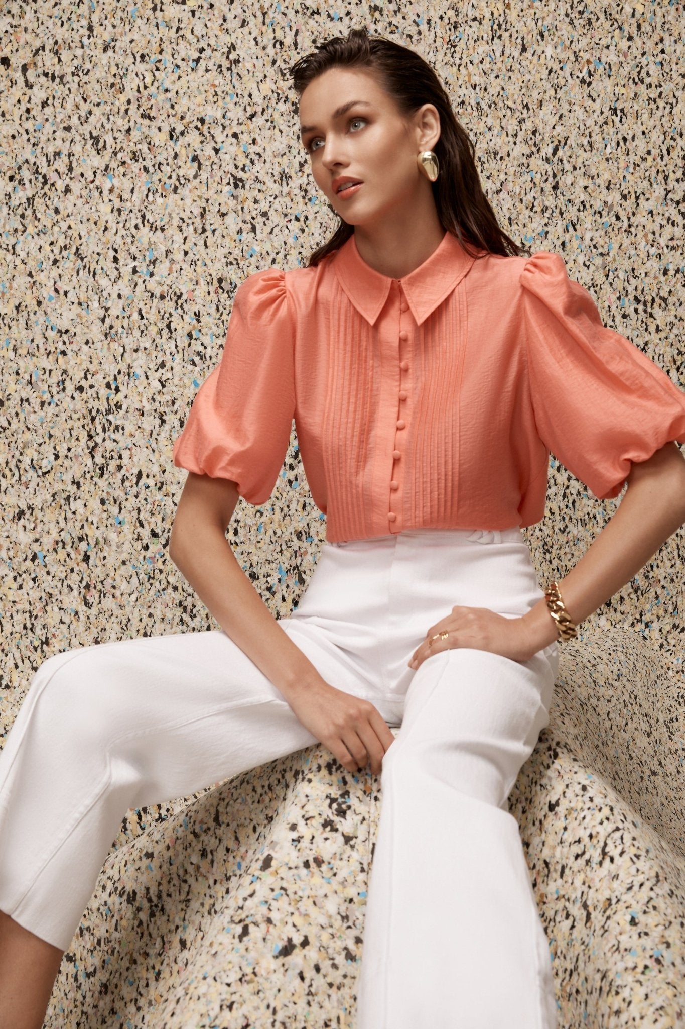 Pintuck Sleek Shirt‌