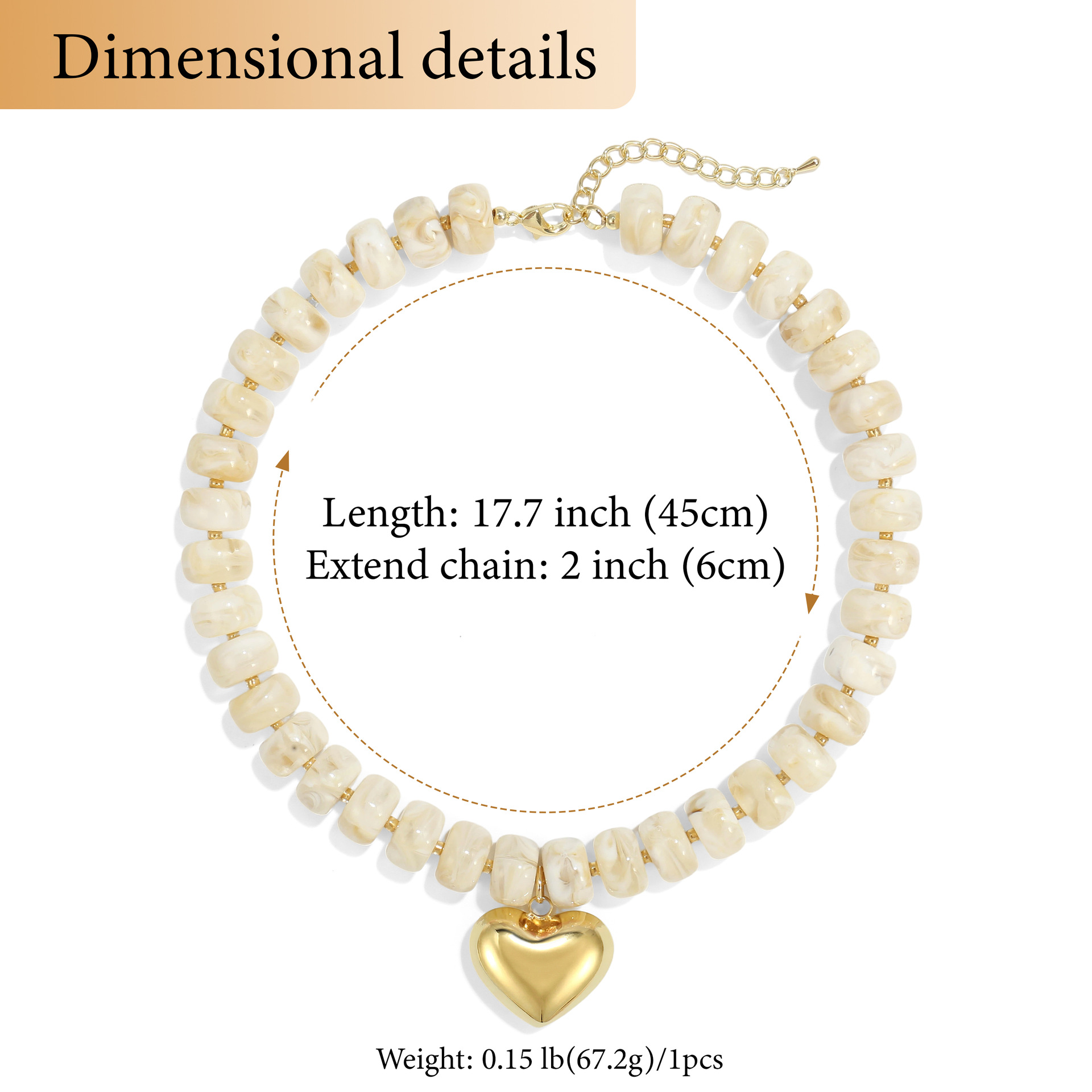 New colorful beaded love necklace fashion trend commuter everyday ladies Joker clavicle chain