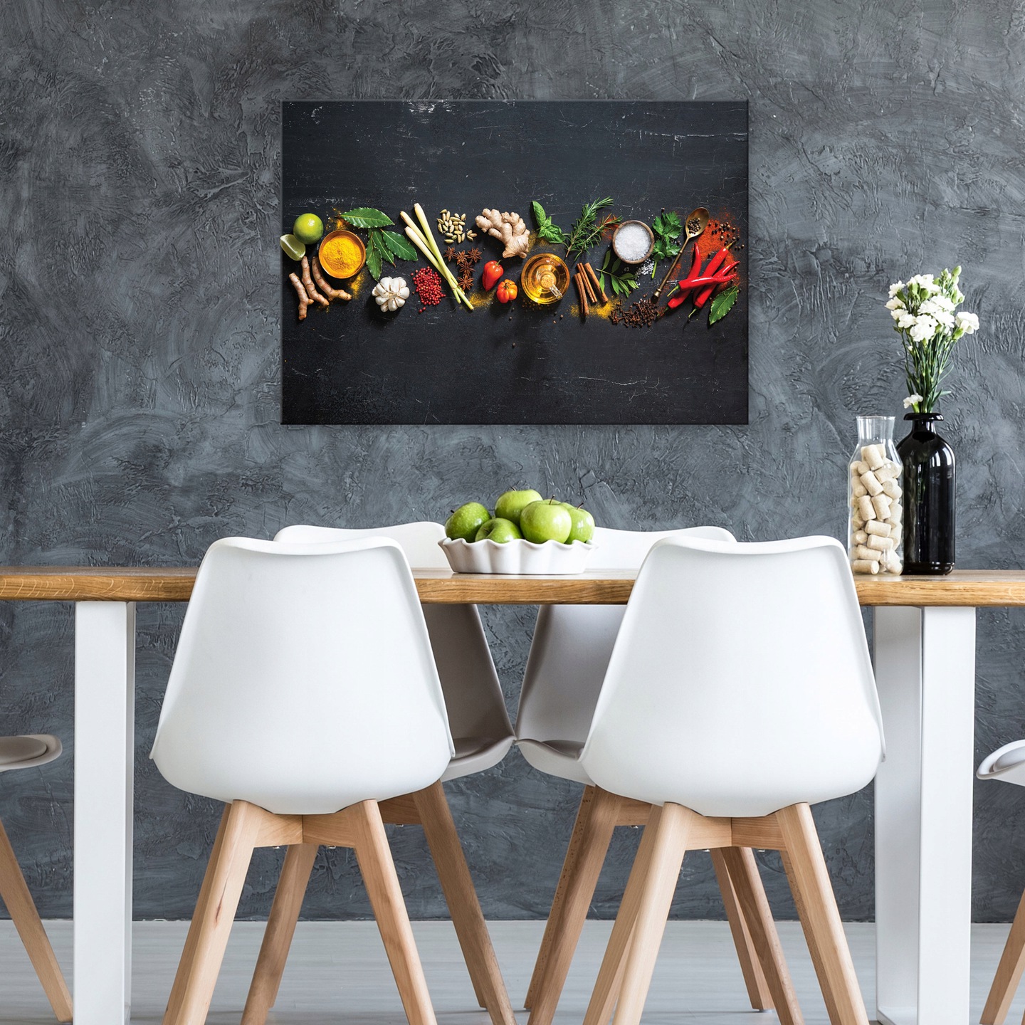 Kitchen wall art, spices and herbs, 60x40