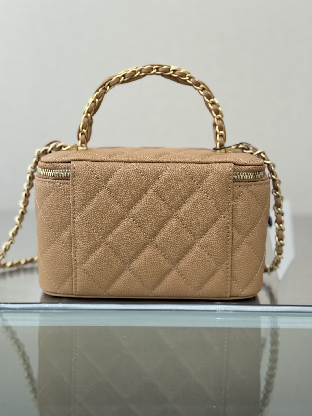 Vanity Case with Handle（Caramel） - Mocuir