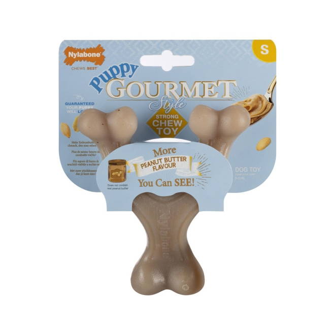 Nylabone Puppy Gourmet Wishbone Peanøttsmør S