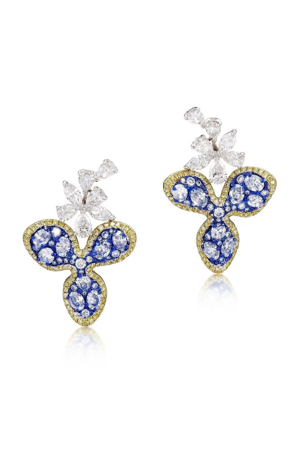 Shining Stars Diamond Clover Earrings