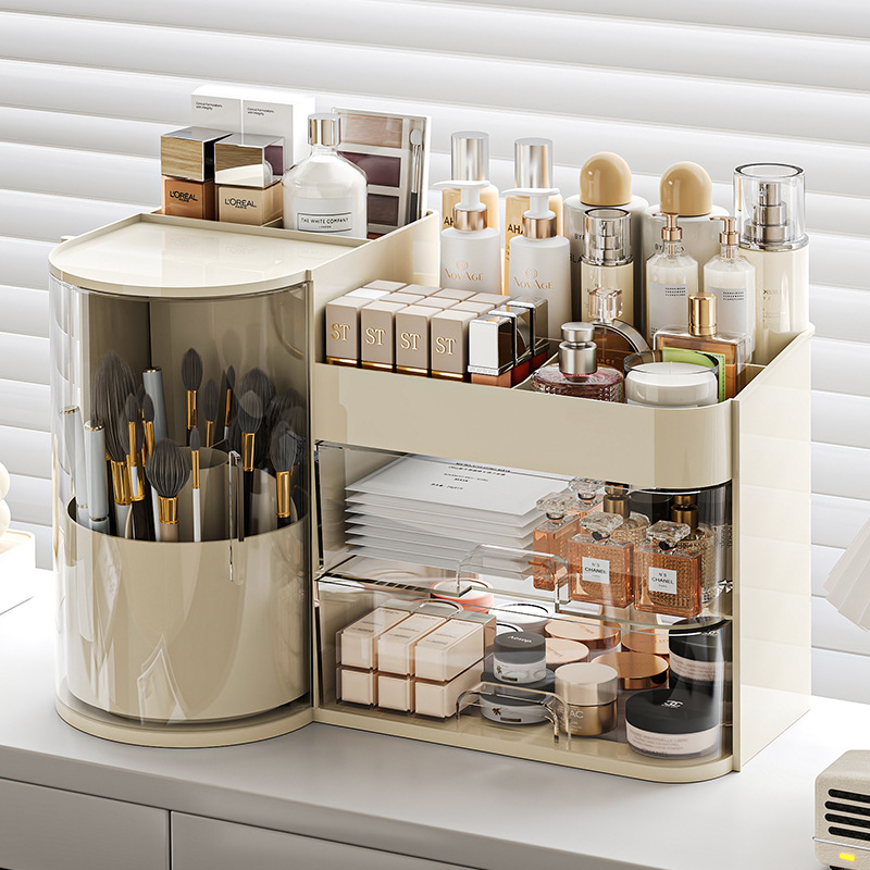 Cosmetics Storage Box, High-Looking Desktop Dressing Table, Lipstick Mask, Makeup Brush, Skin Care Product Drawer-Type Storage Rack