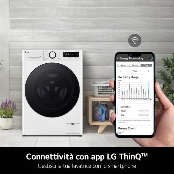 LG - Lavatrice AI DD R7 F4R7010TSWG 10kg Classe A-Bianco