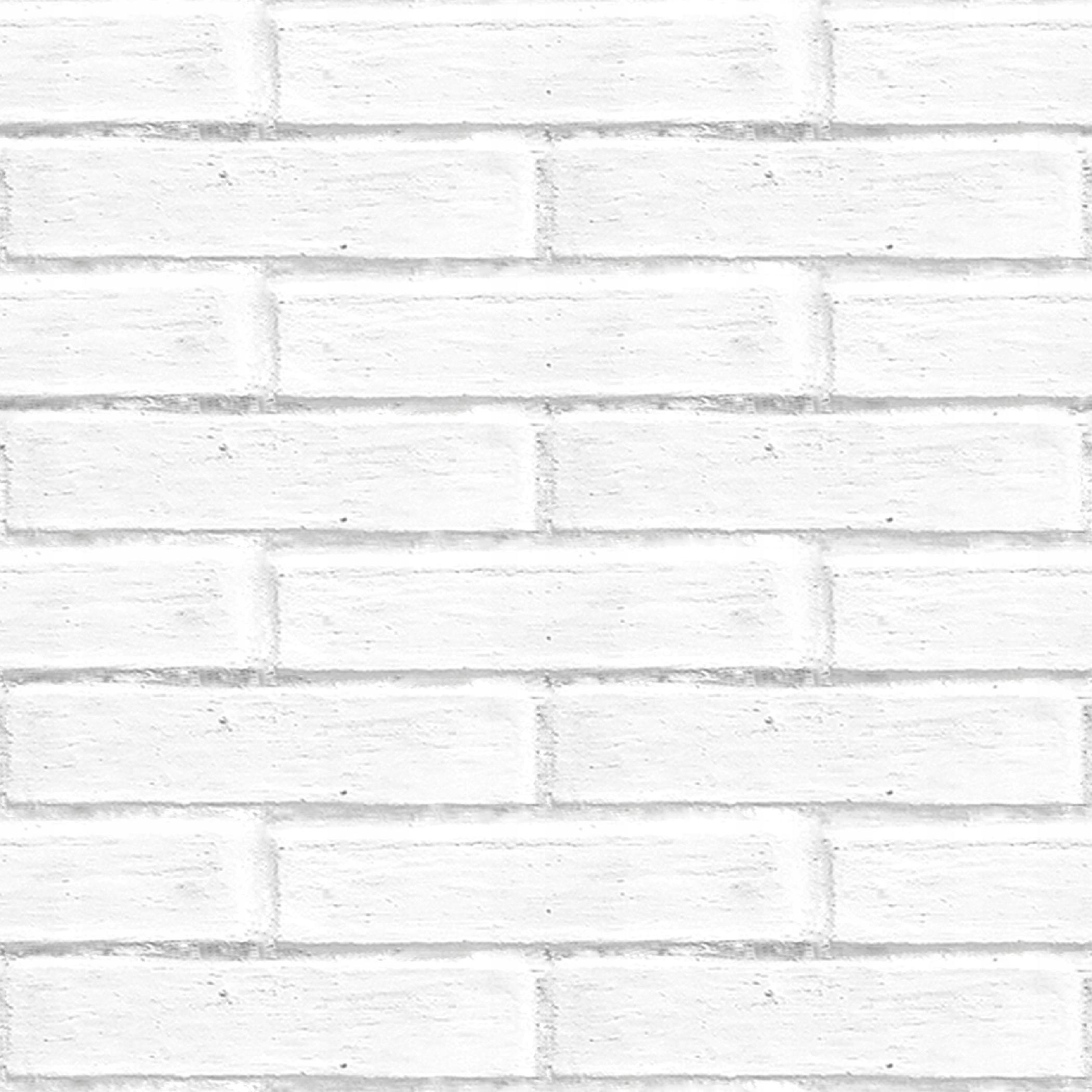 White brick 3D effect wallpaper + adhesive