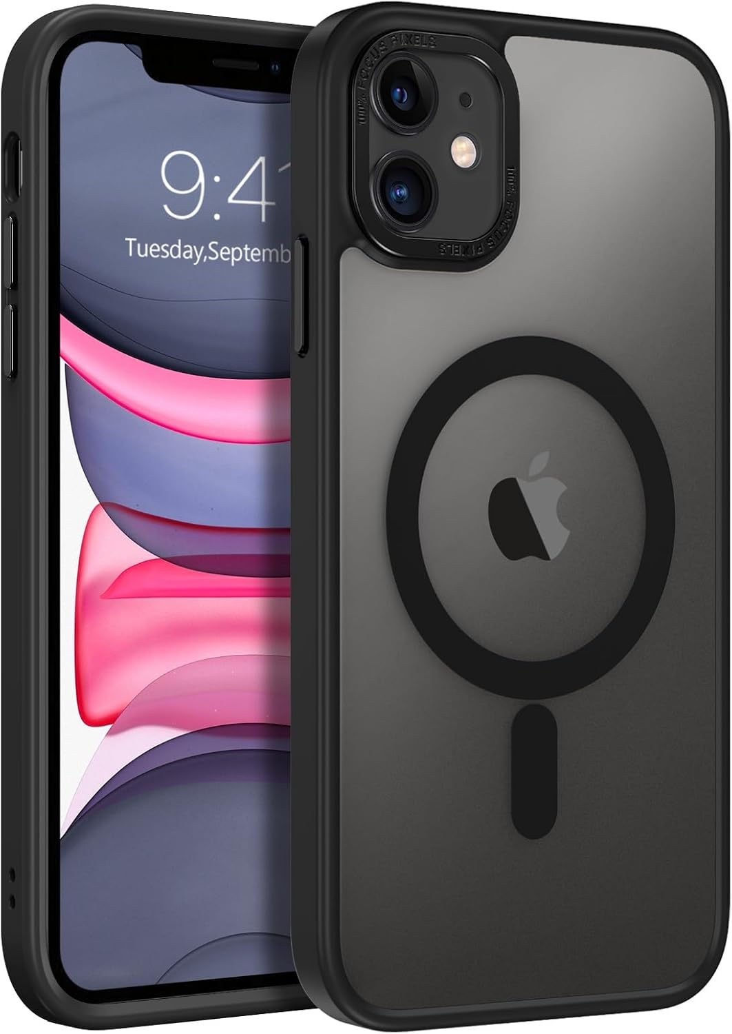iPhone 11 Phone Case, Phone case for iPhone 11 Magnetic Case [Compatible with Mag Safe] Translucent Matte Slim Shockproof Anti-Fingerprint Protective Cover for iPhone 11 6.1’’ Black