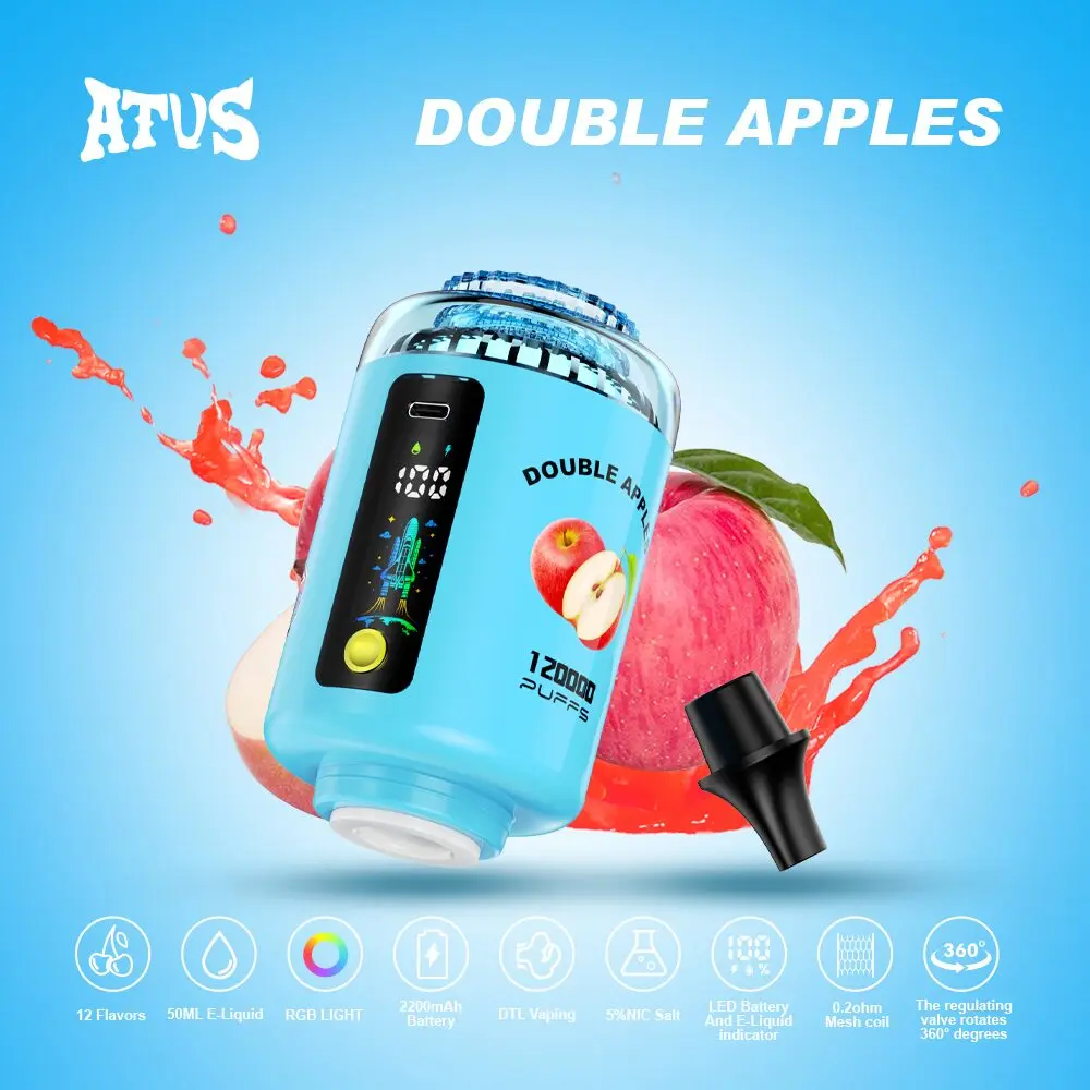 【New Arrive】ATVS 120000 120K Puffs Hookah Head LED Display DTL Disposable Vape