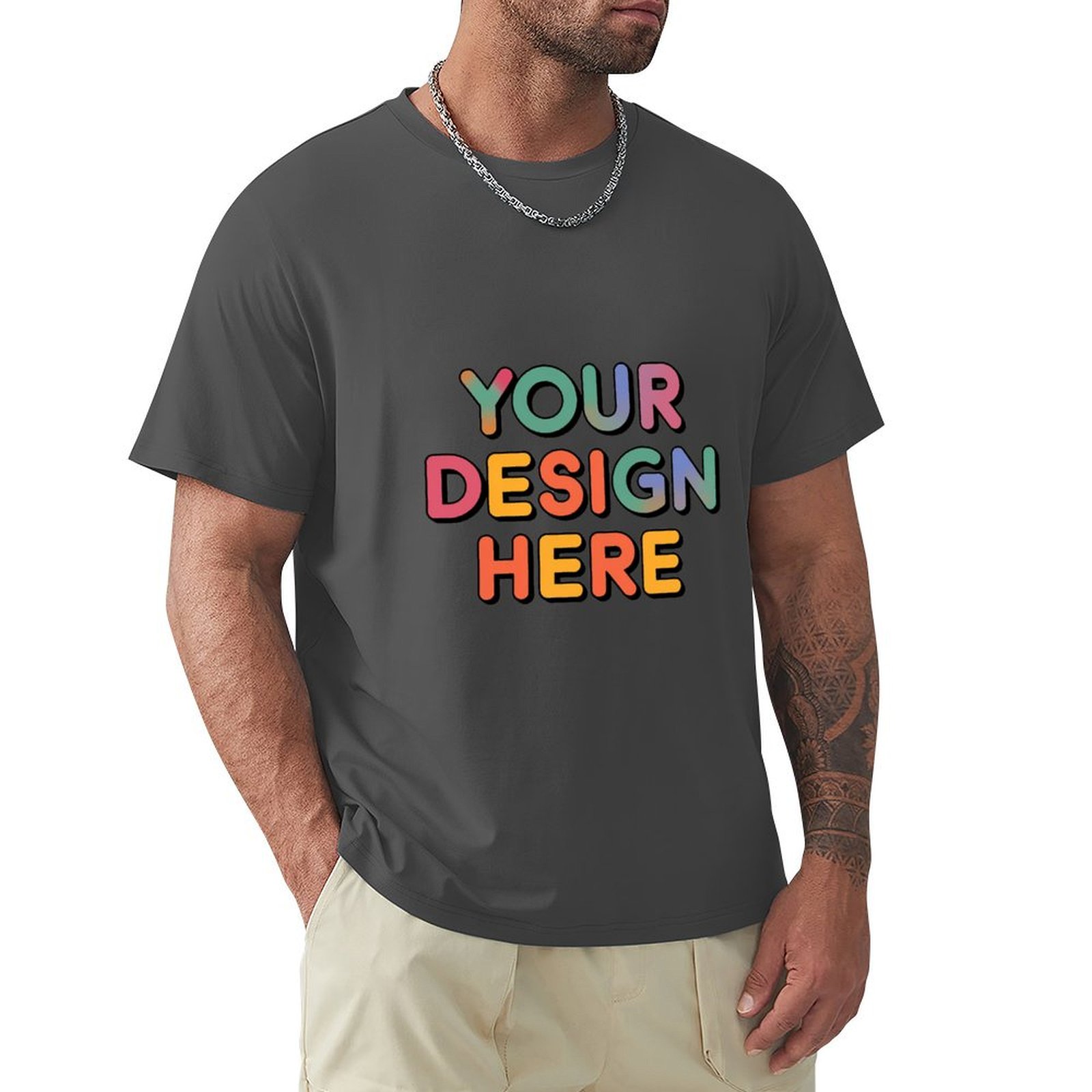Personalized Custom Men’s Exquisite Craftsmanship 150g Front Print Tee