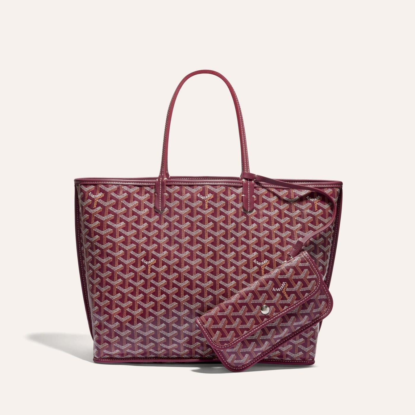 Goyardine Bordeaux Anjou PM Reversible Tote Bag Palladium Hardware