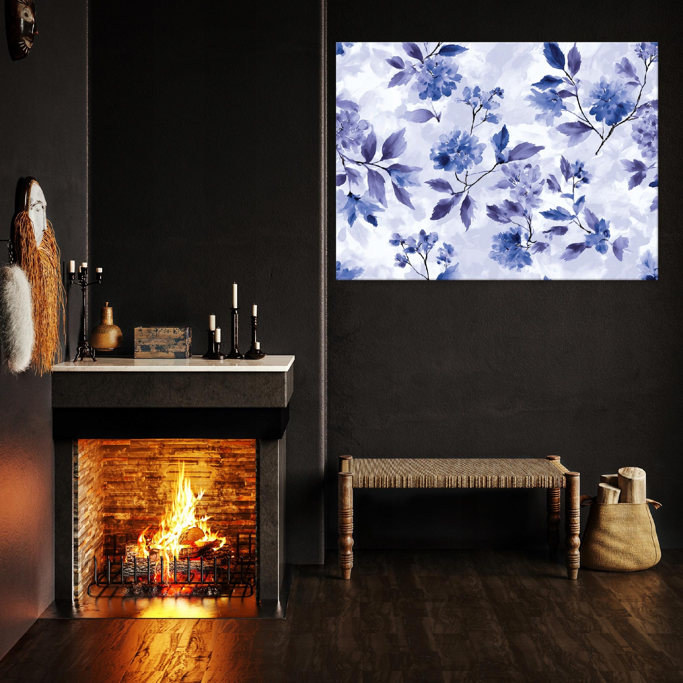 Abstract painting of purple flowers for the bedroom or living room, on canvas, 40x30