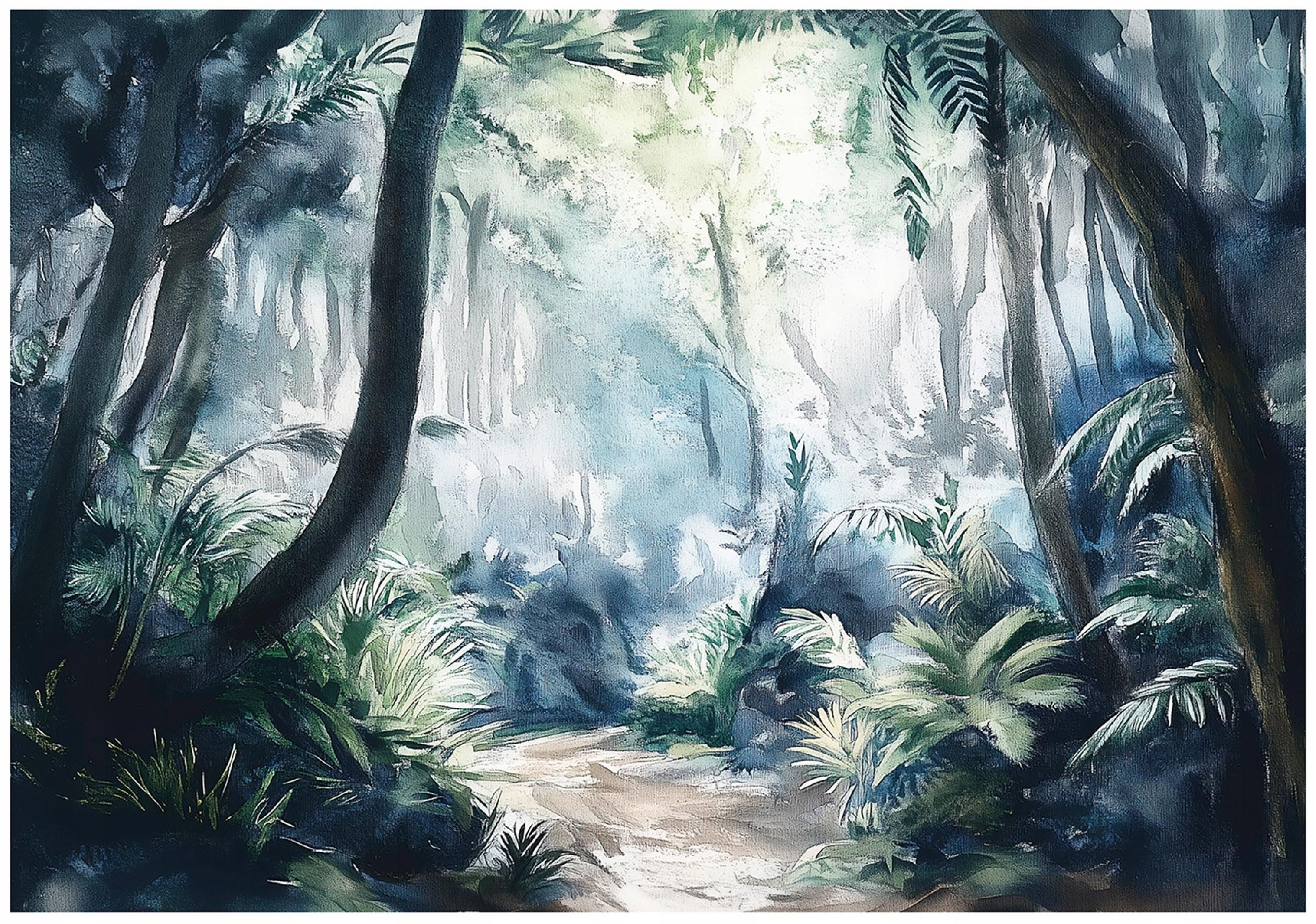 Wall mural forest trees jungle bedroom living room wallpaper non-woven