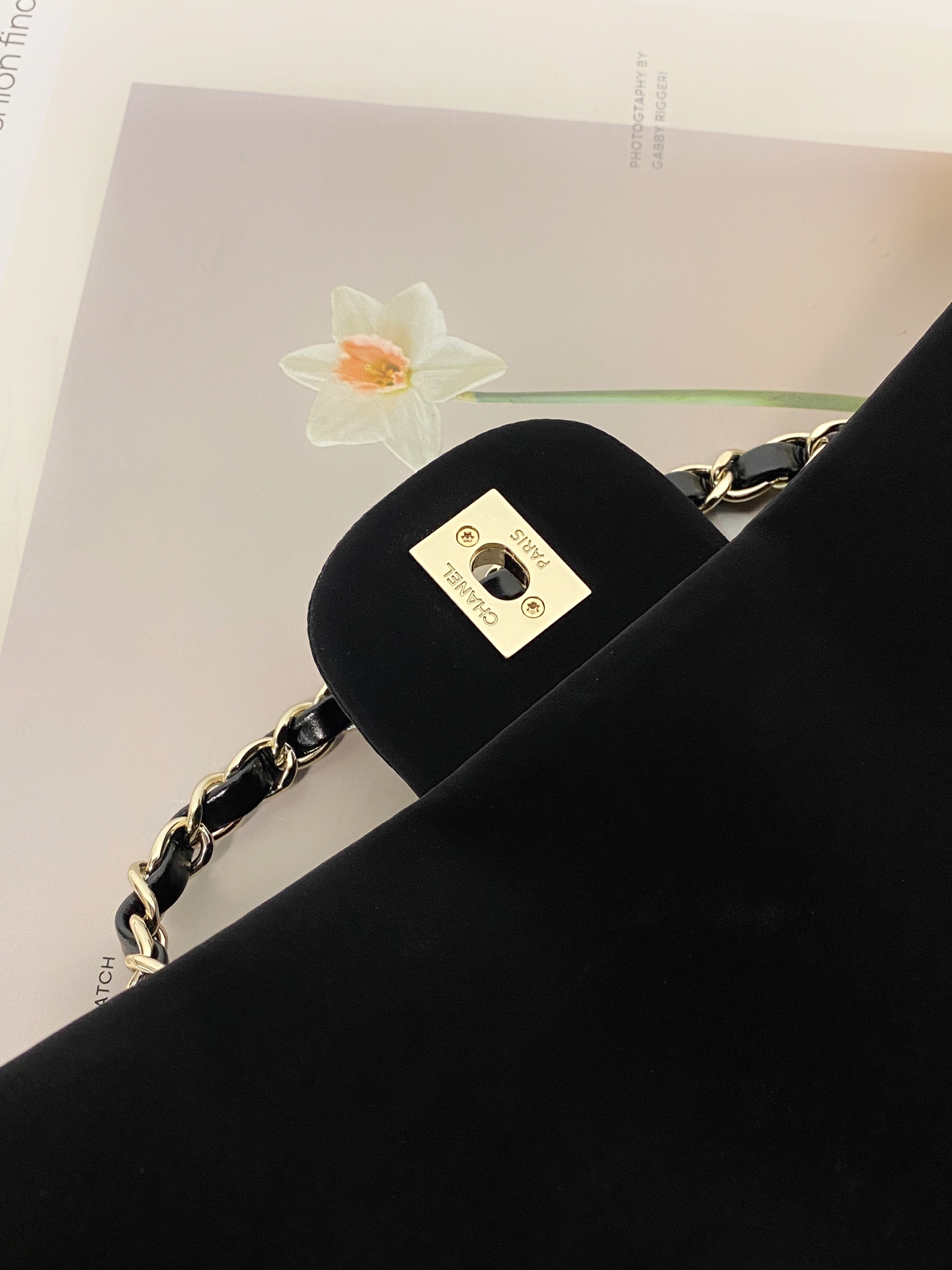 25N Ski Collection Large Hobo  Bowling Bag in Black Technical Suede Nylon with Gold Hardware (Model AM7141) - Mocuir