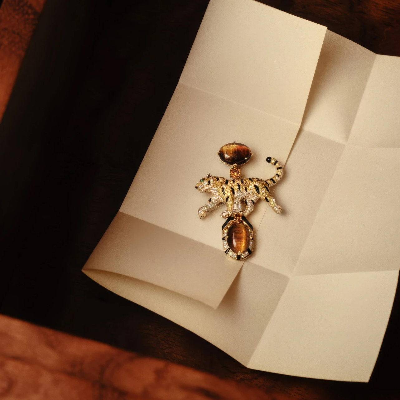 Tiger Eye High Jewelry Brooch