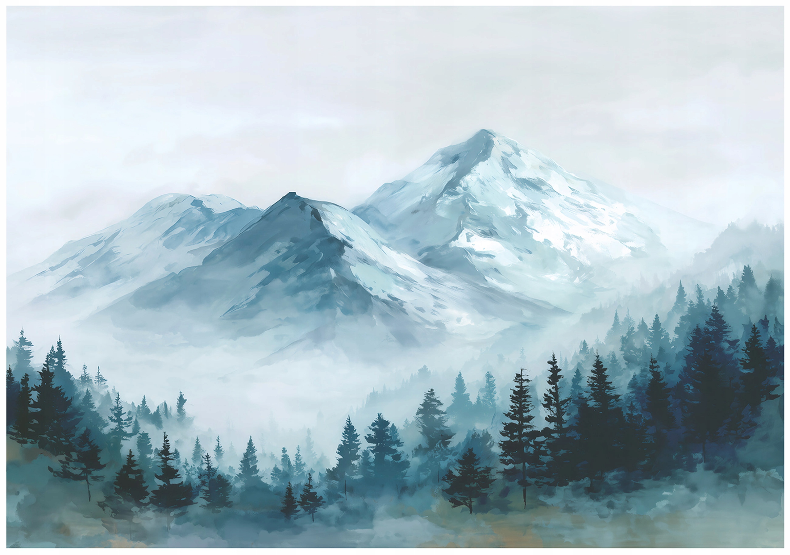 Wall mural mountains forest nature landscape bedroom living room wallpaper non-woven
