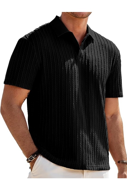 Mens Casual Polo Shirt Summer Short Sleeve