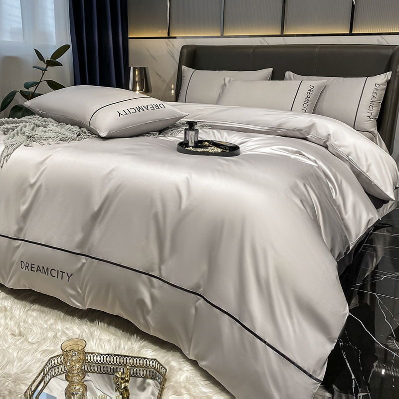 Four-piece cotton long-staple cotton spring and autumn cotton bedspread bedding high-grade bedspread