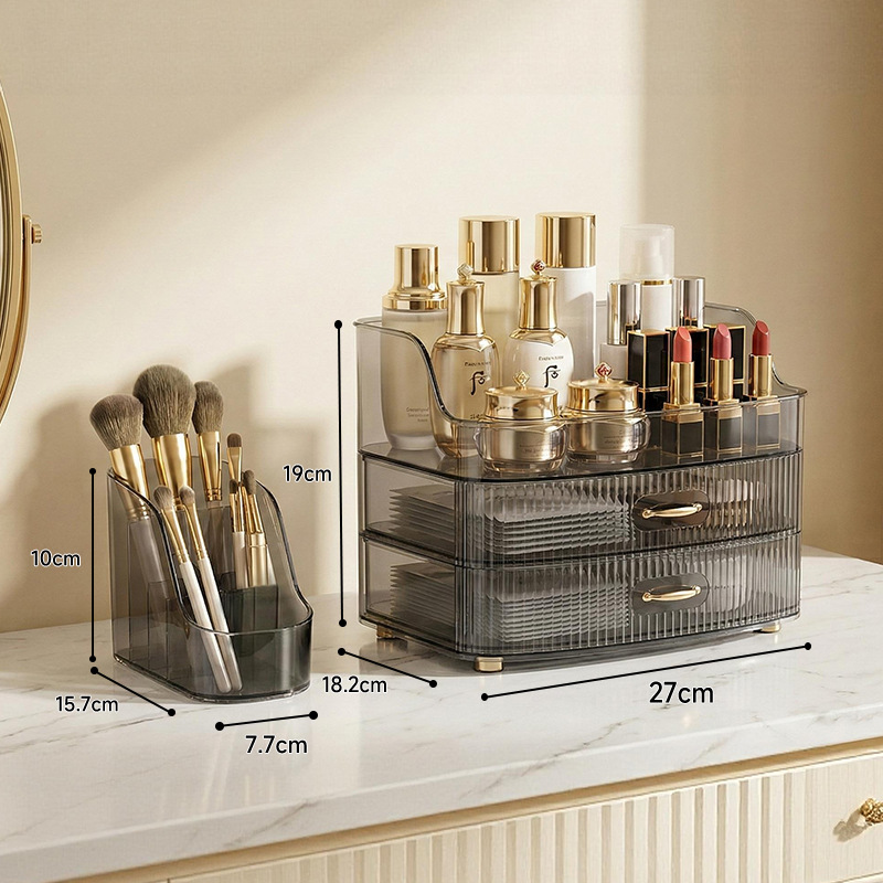 New cosmetic storage box advanced desktop skin care lipstick brush frame finishing box dresser shelf