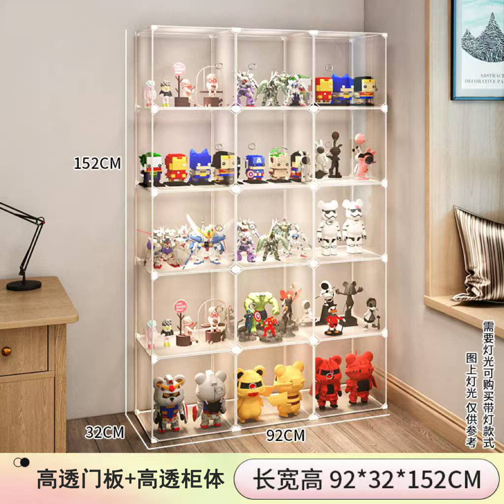 Customized Hand-Made Display Cabinet Building Block Storage Box Household Transparent Children's Toys Dust-Proof Model Display Shelf