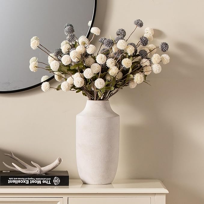 VASEA Ceramic Flower Vase, 12.5 inch Tall Off-White Vase
