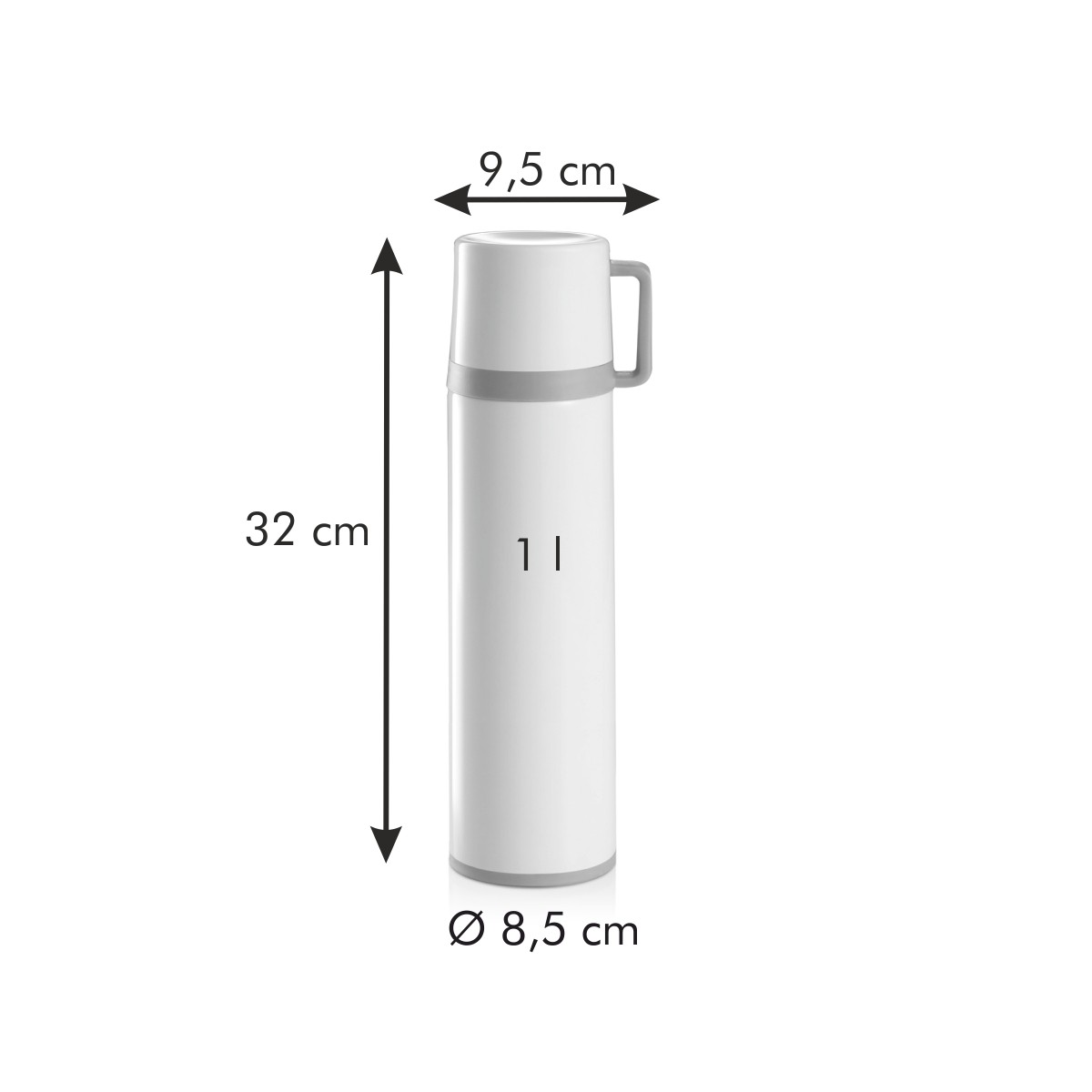 Termoska s hrníčkem CONSTANT CREAM 1,0 l, nerez