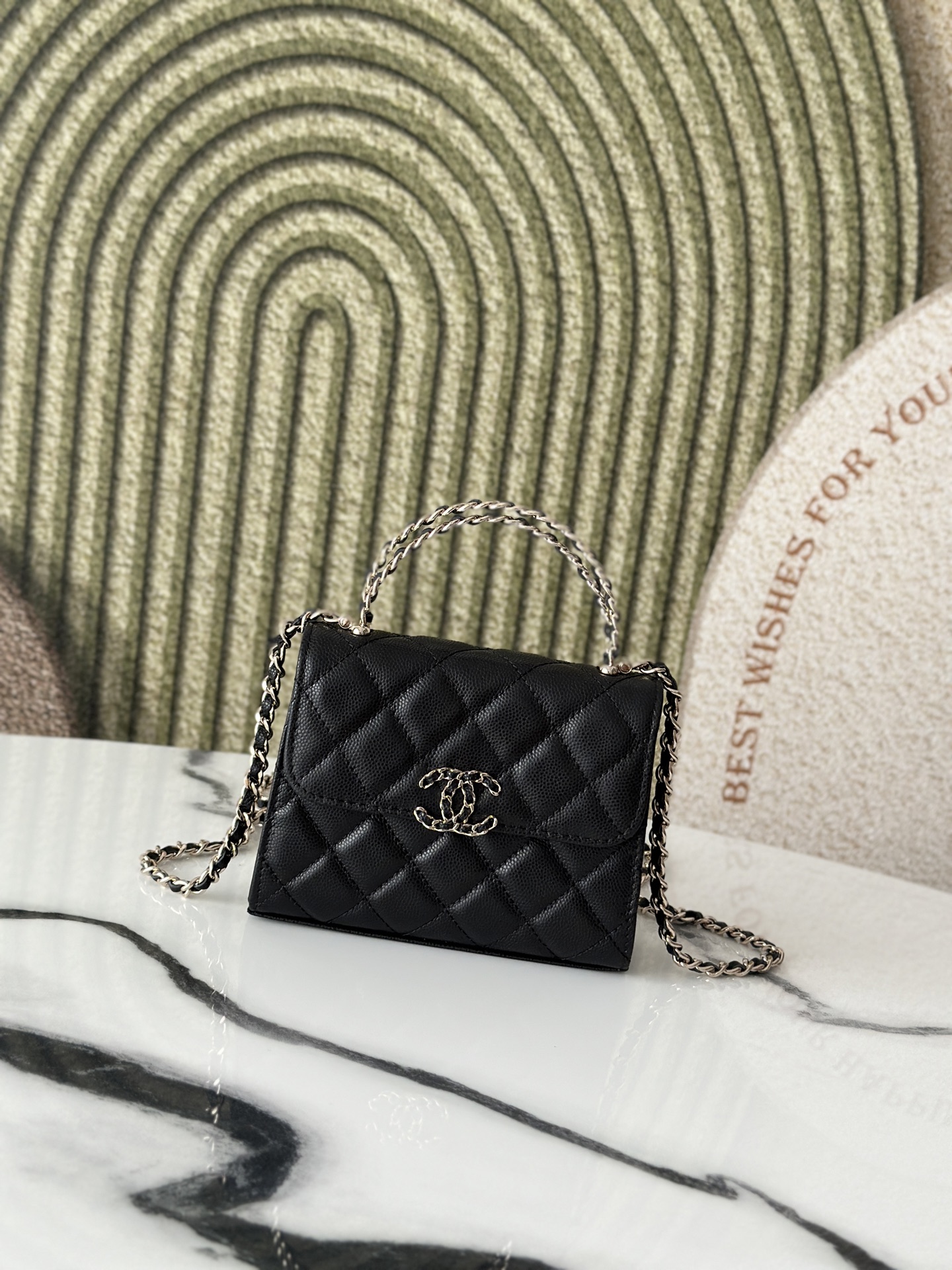 25c/26c Small Envelope Flap Bag with Chain Handle - Mocuir