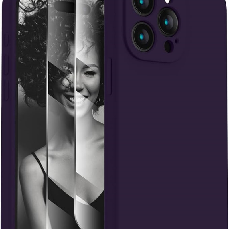 CASEOLOGY Silicone Upgraded [Camera Protection] Phone Case with [2 Screen Protectors]