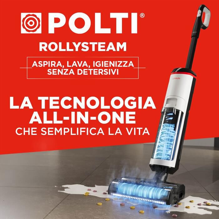 POLTI - Lavapavimenti ROLLYSTEAM WD30C-bianco/nero