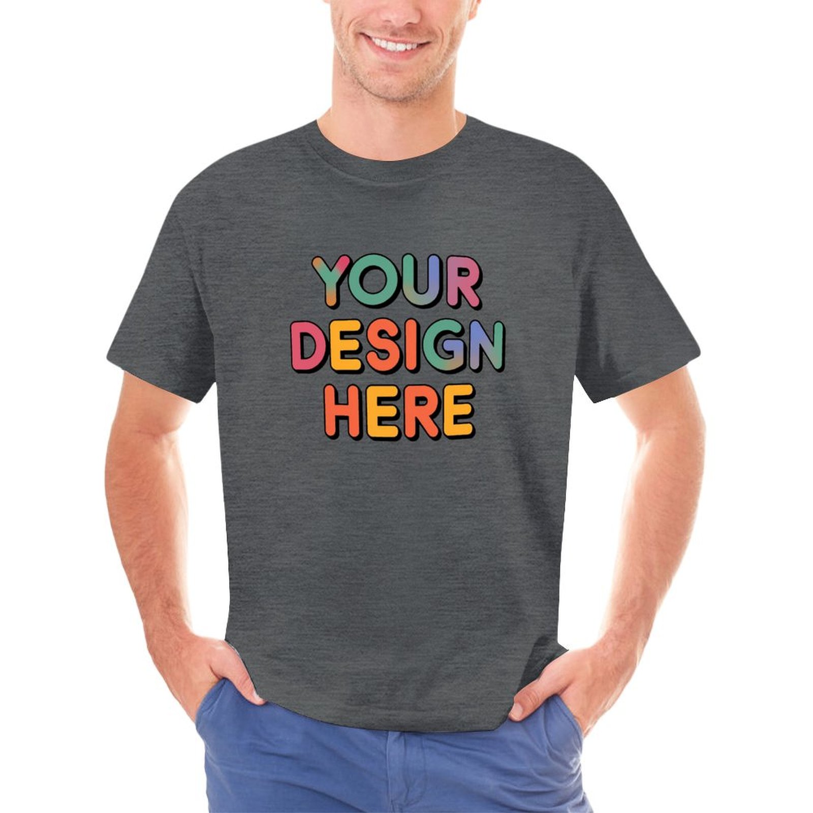 Personalized Custom Men’s Direct Printing Front Print T-Shirt Pure Cotton