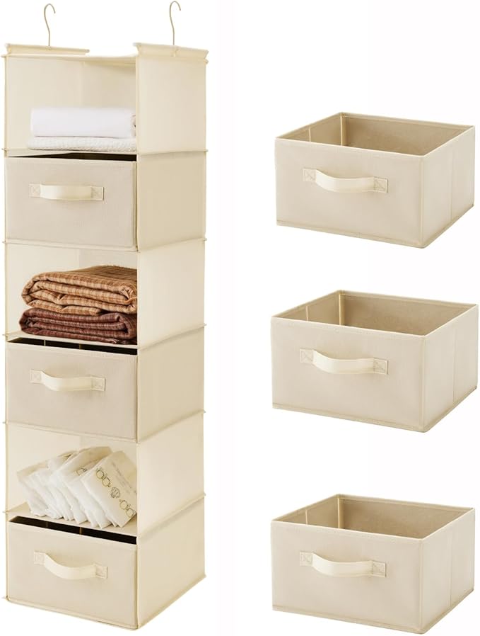 DIVIDERLY 6 Tier Shelf Hanging Closet Organizer