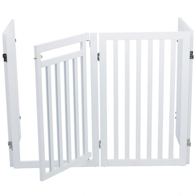 Trixie hundegrind med fire deler hvit, 60-160 x 81 cm