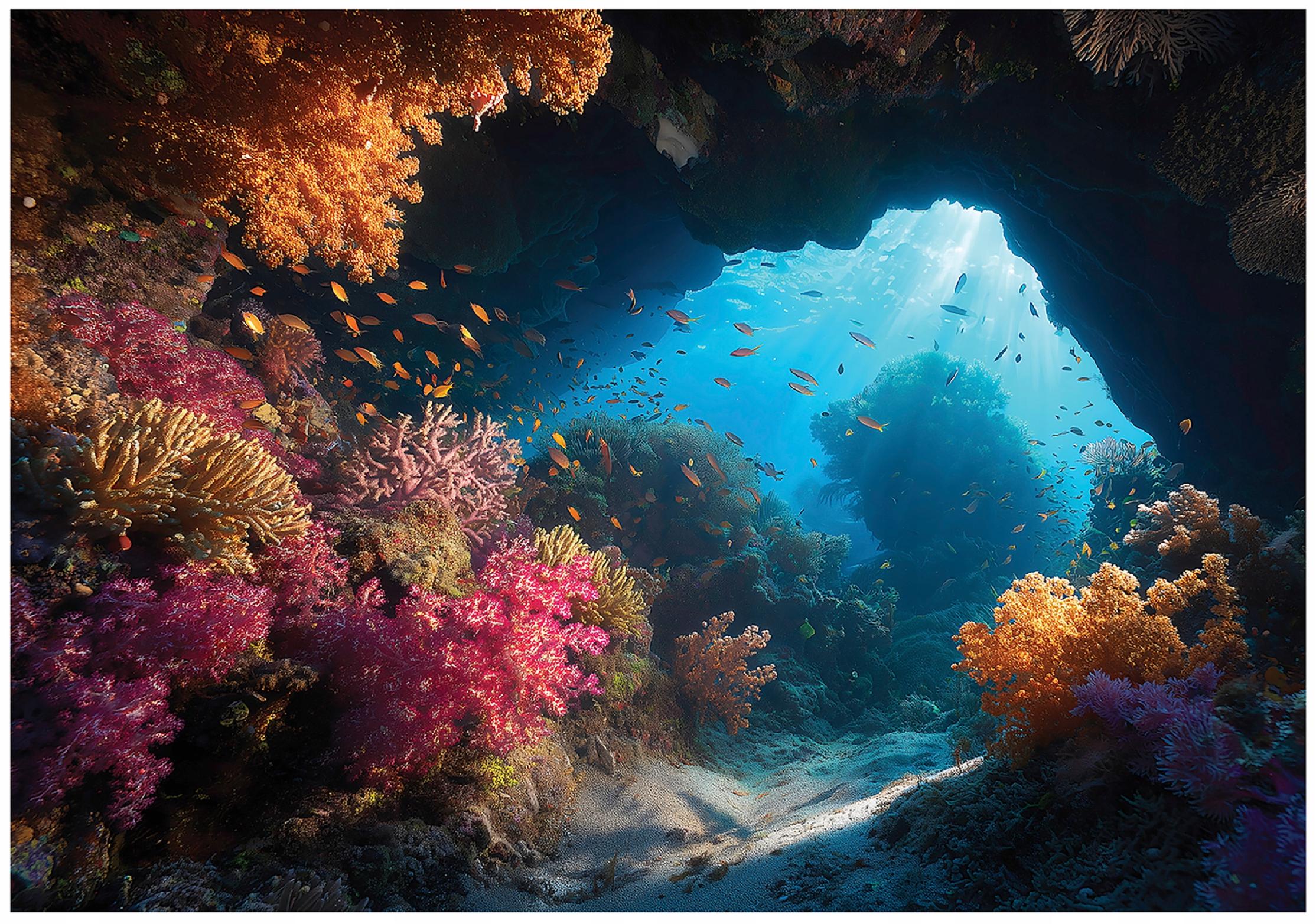 Ocean cave 3D reef wall mural for bedroom or living room, non-woven wallpaper,