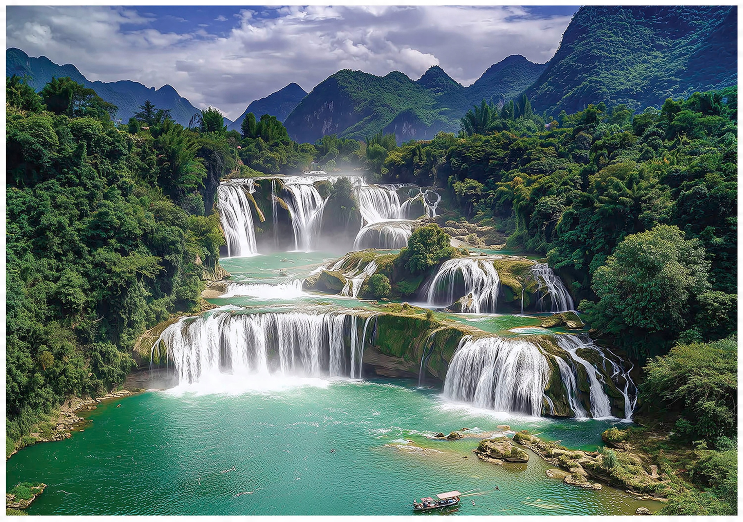3D waterfall forest landscape wall mural for bedroom or living room,