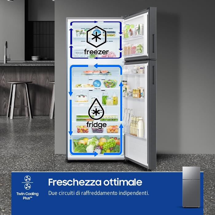 SAMSUNG - Frigorifero 2 porte RT53DG7A14S9EF Classe E 530 lt-Metal Inox