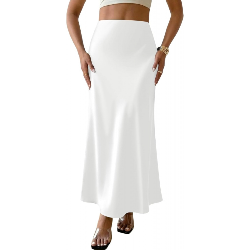 Women's Satin Maxi Skirt Long A Line