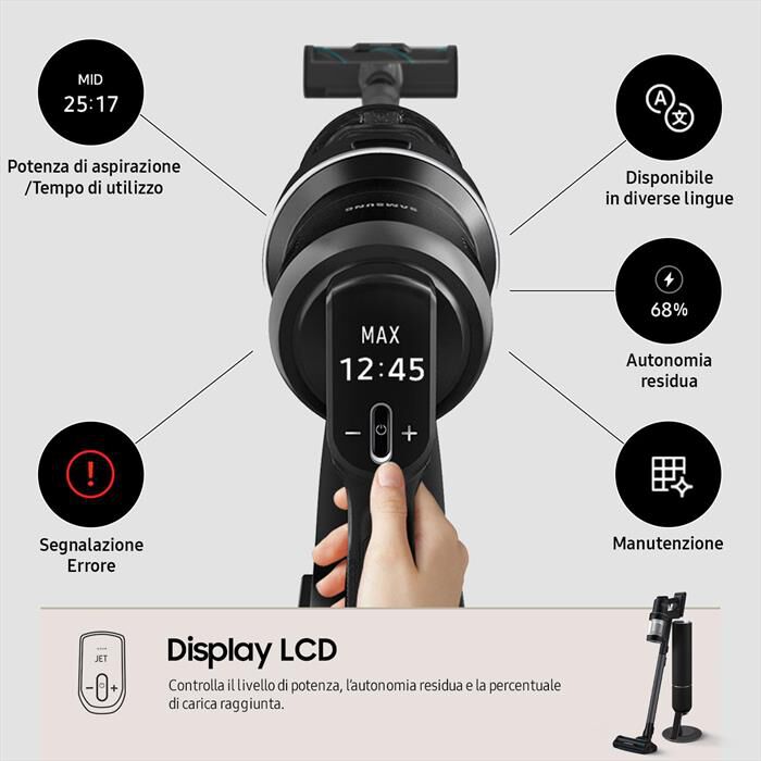 SAMSUNG - Scopa elettrica VS90F40DEK/WA-Satin black