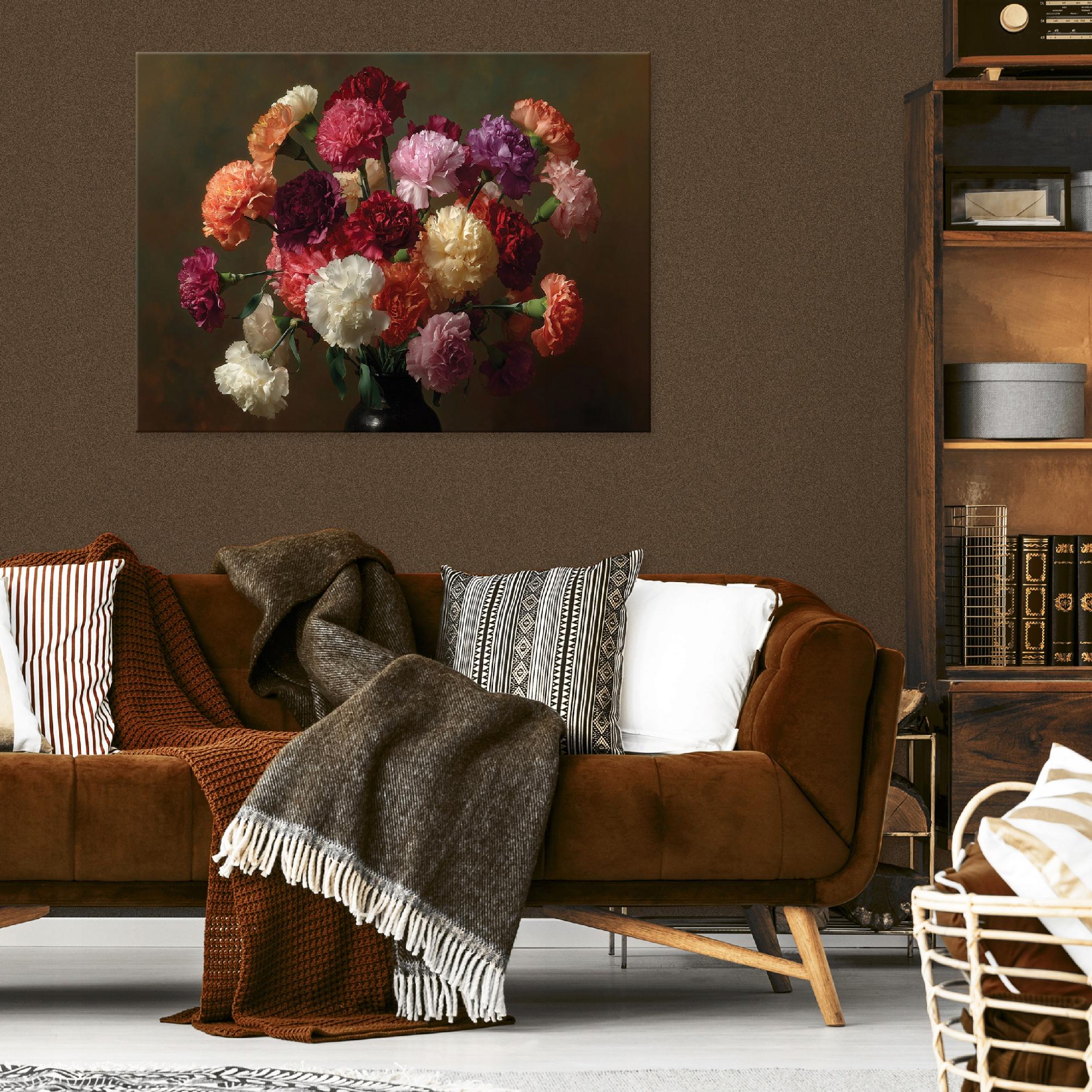Abstract painting of flowers on a black background, suitable for the bedroom or living room, on canvas, 40x30