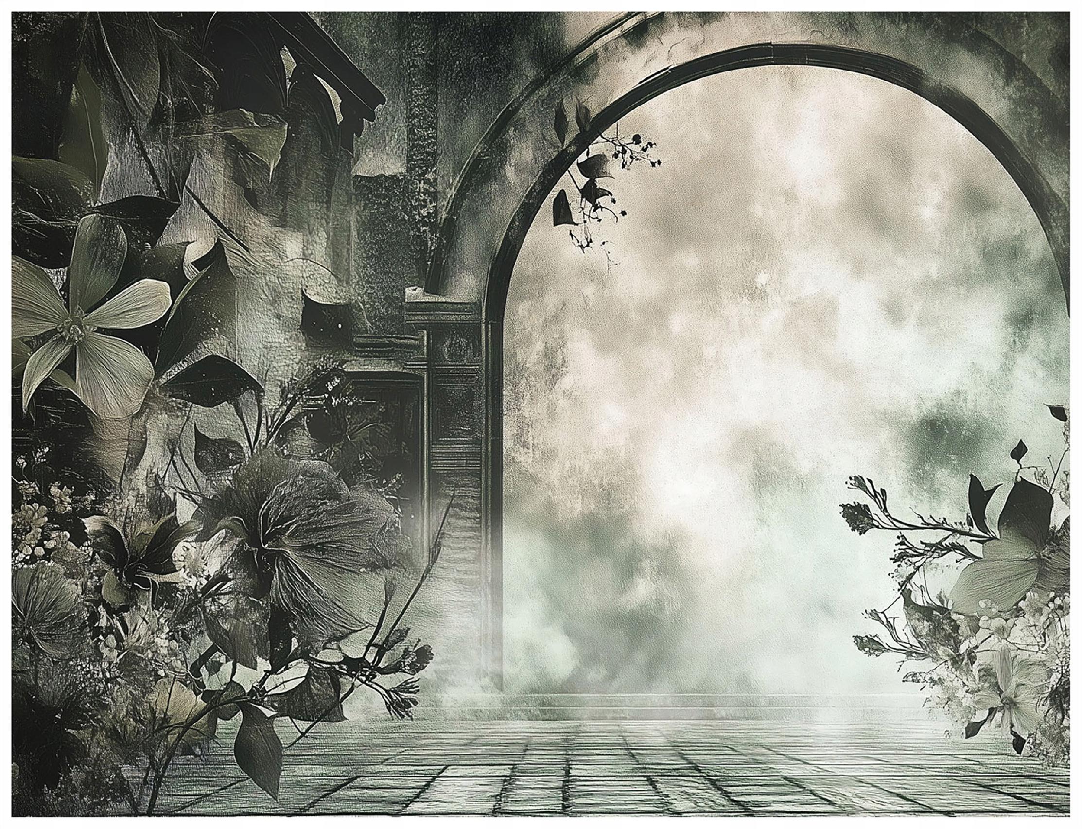 Vintage concrete imitation leaf wall mural for bedroom or living room, wallpaper