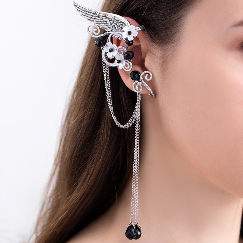 Earclip retro earrings tassel earrings