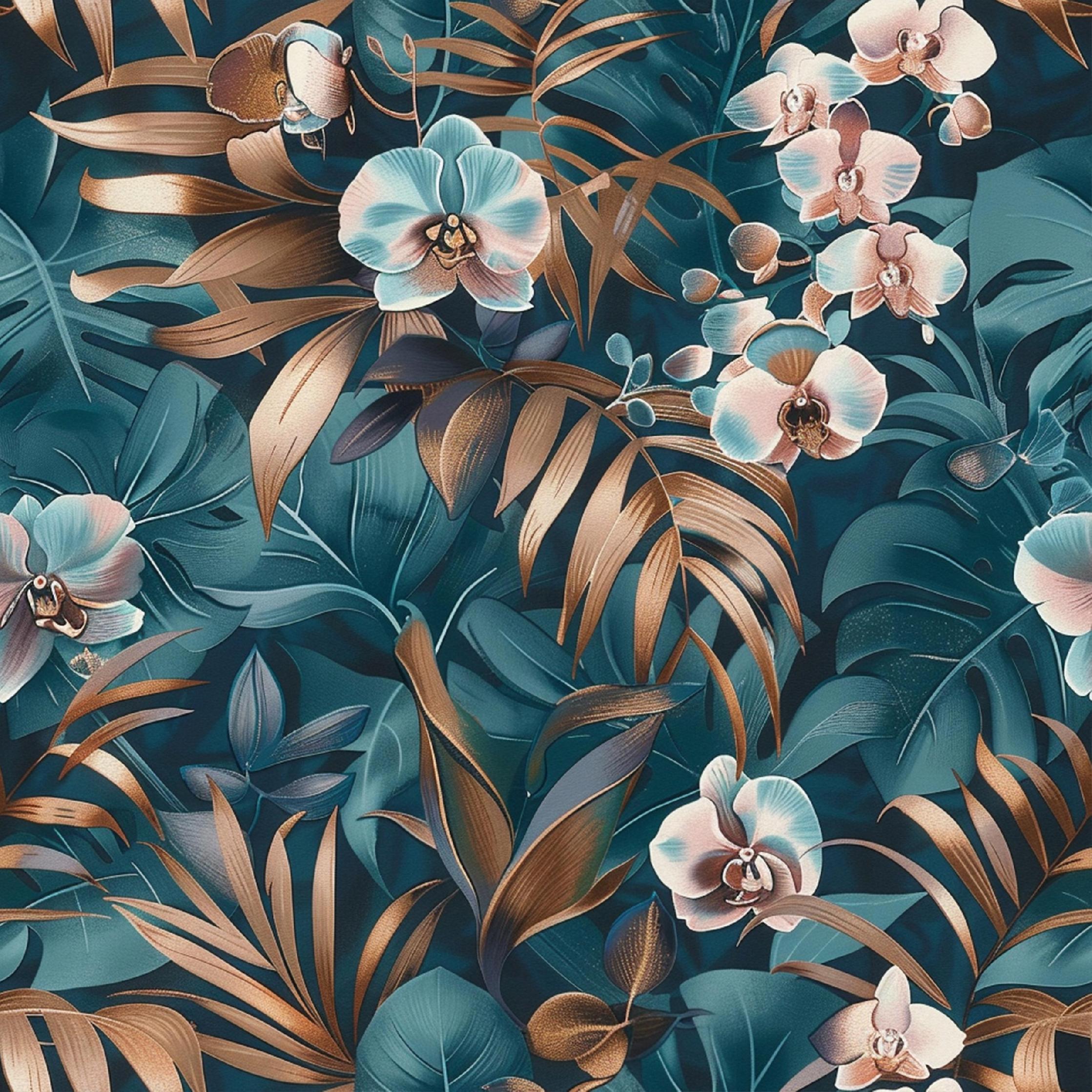 Wallpaper tropical leaves flowers on non-woven fabric wall living room bedroom roll