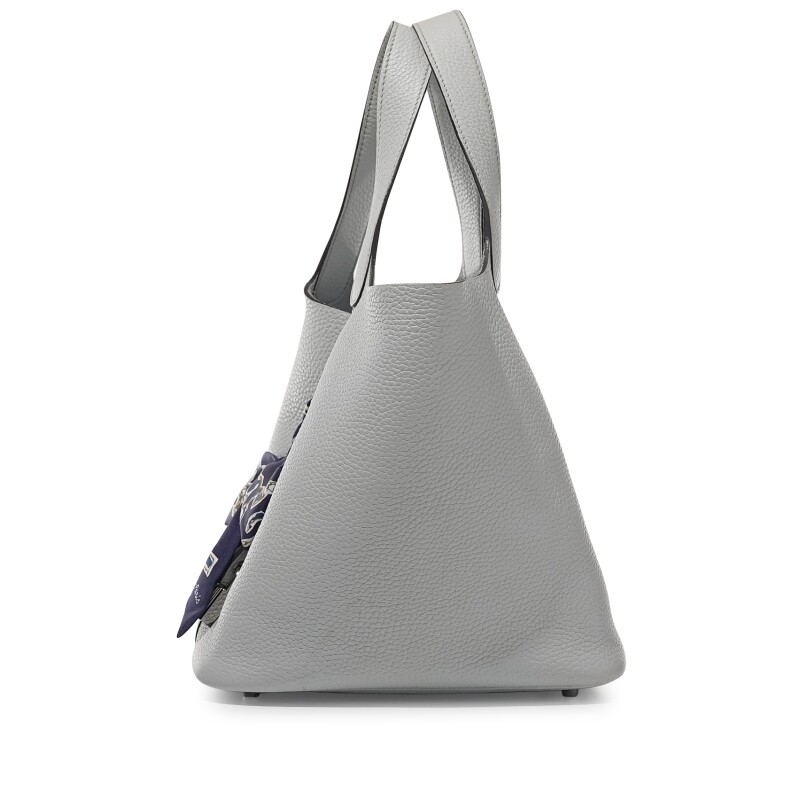 Bleu Pale Clemence Picotin Lock 22 Palladium Hardware