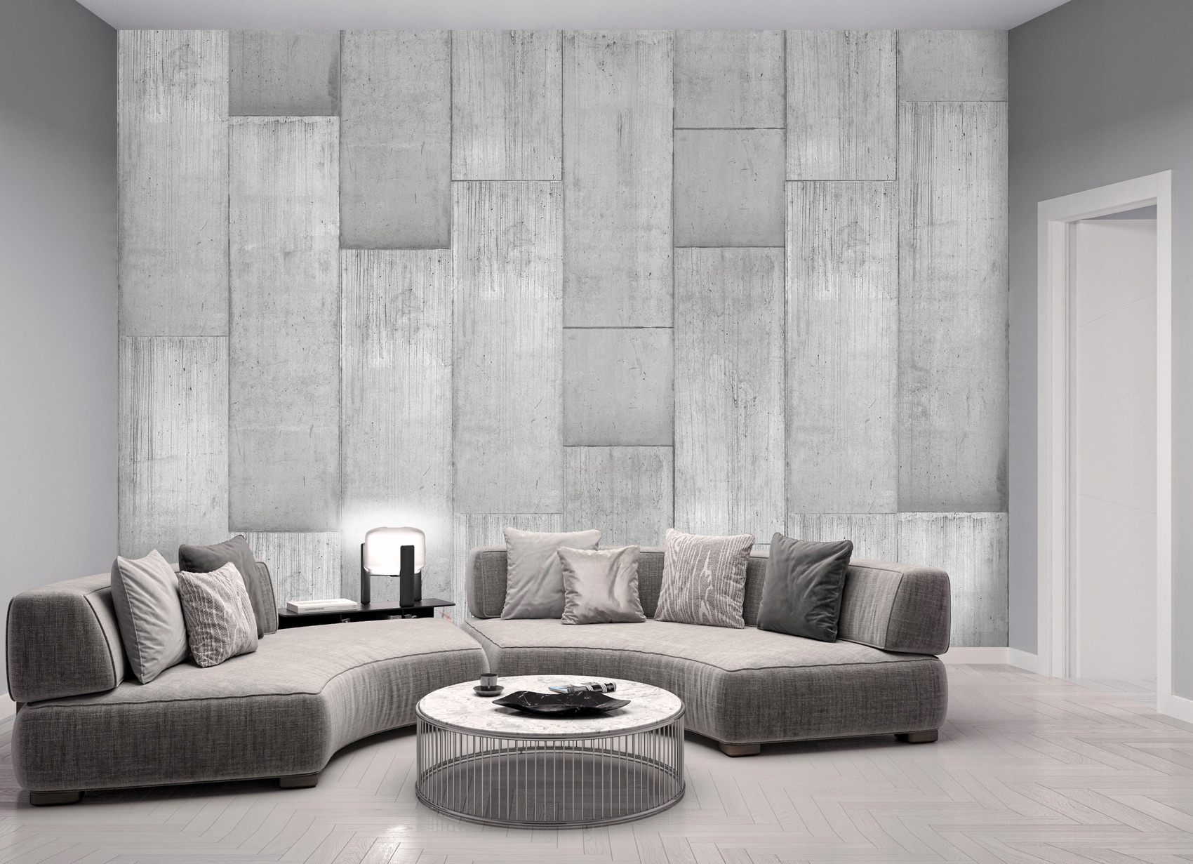 3D concrete loft-style wallpaper roll