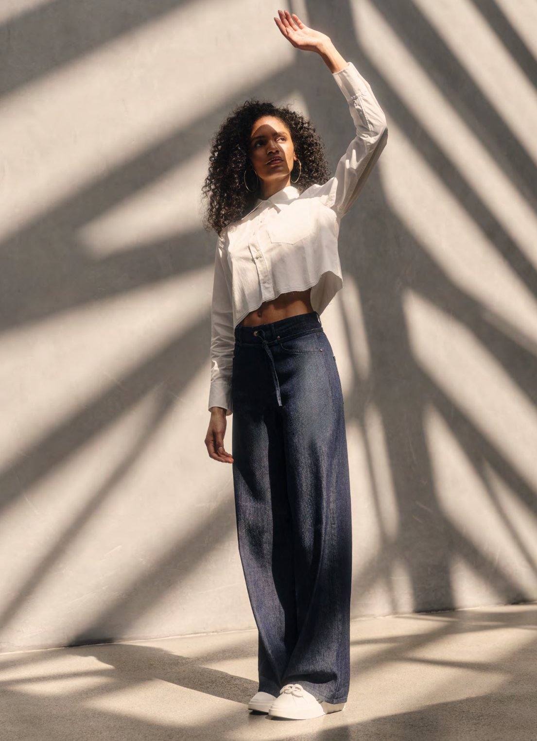 Belted High-Rise Straight Jeans