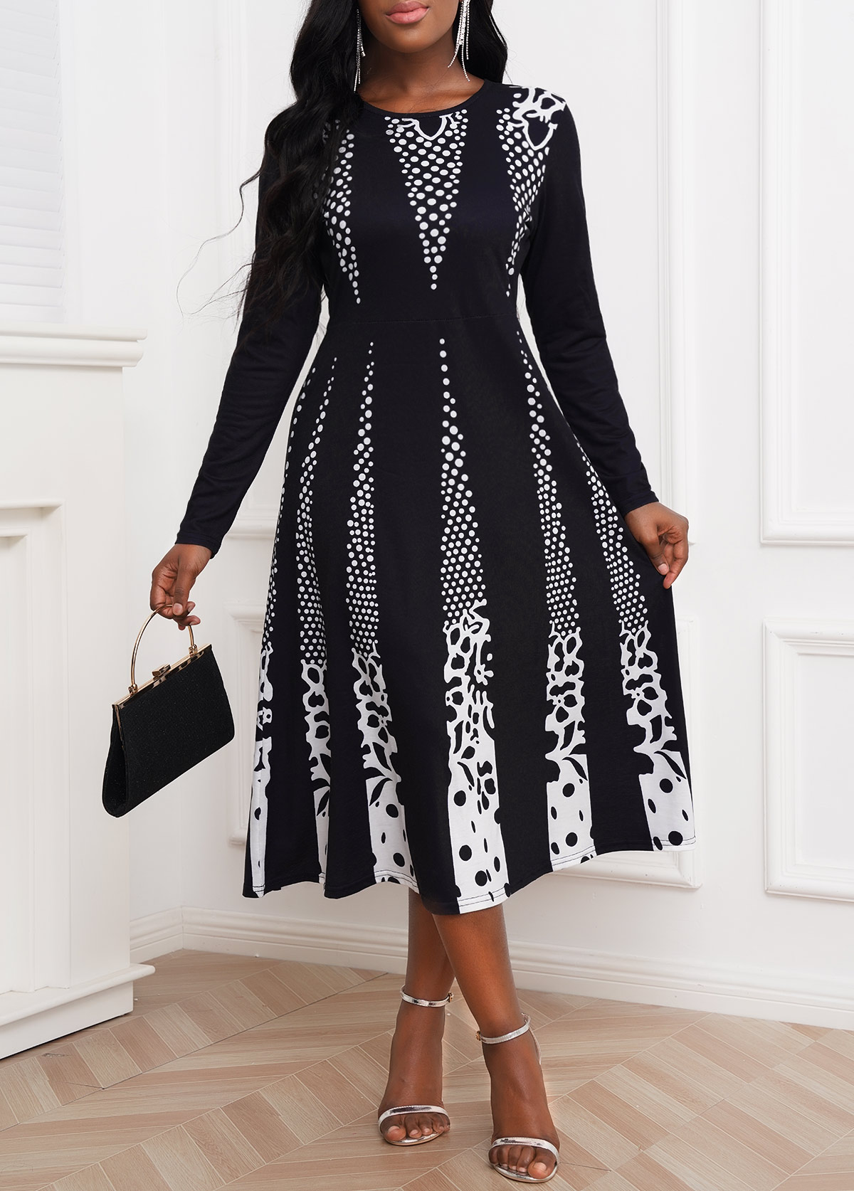 Galaxy Print Umbrella Hem Dress