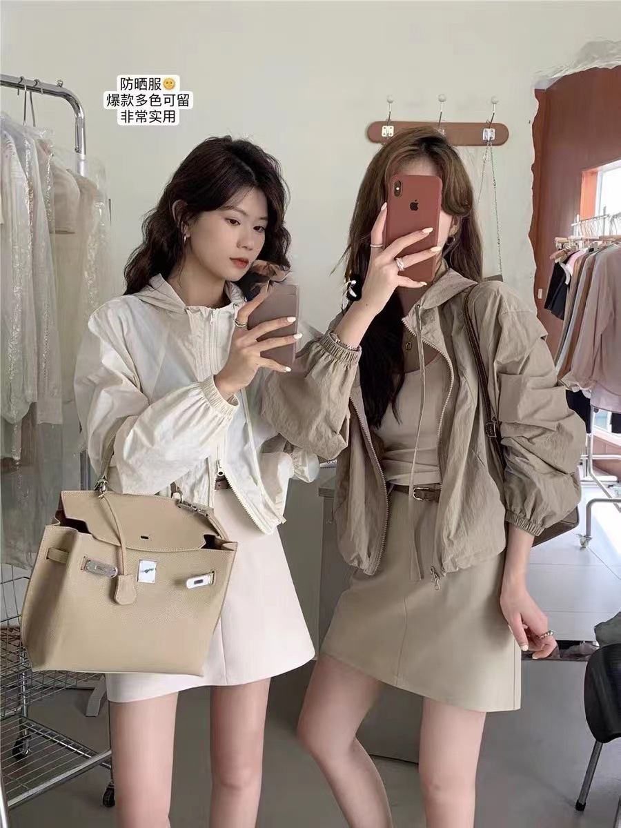 Thin high-end joker drawstring casual coat in summer